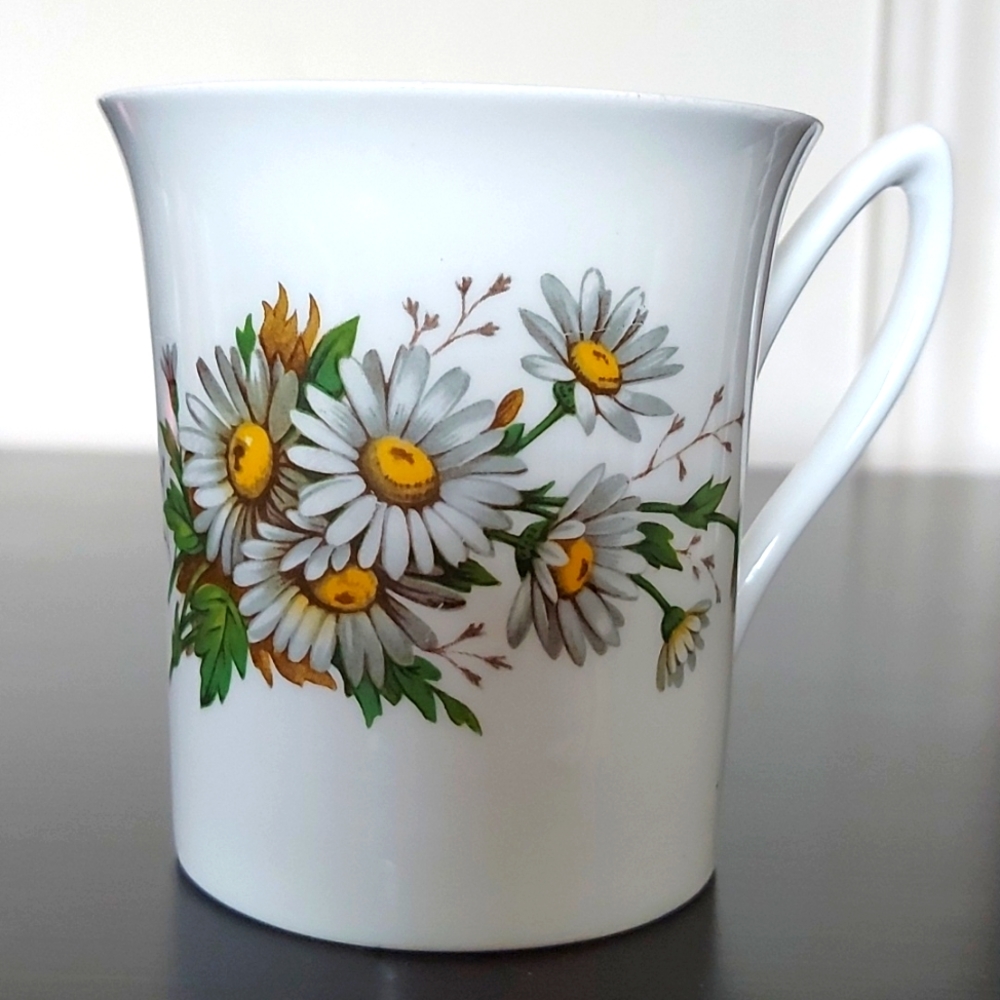 Vintage Rosina Bone China Mug in Daisy Print